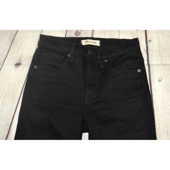 MADEWELL Women's 9" High Rise Skinny Jeans SIZE 24 Black Wash Raw Hem - Picture 5 of 8